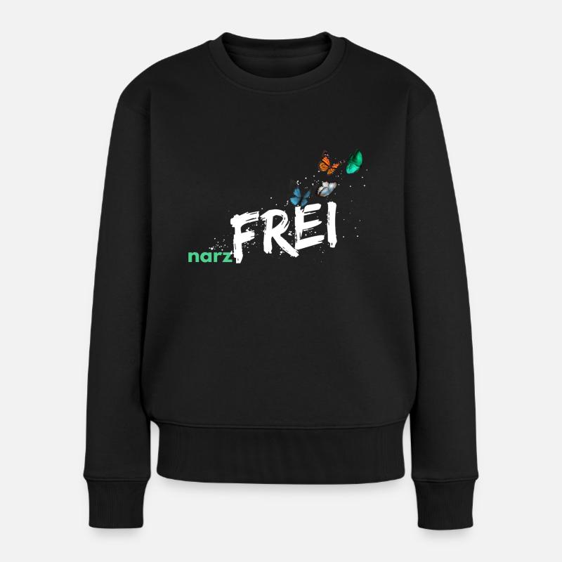 narzfrei weiß - Frauen Premium Bio Pullover - Schwarz