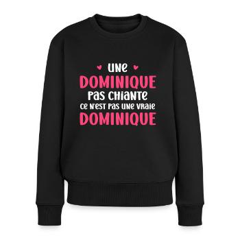 Dominique - Pull Premium bio Femme - noir - Devant - Julia (174cm)