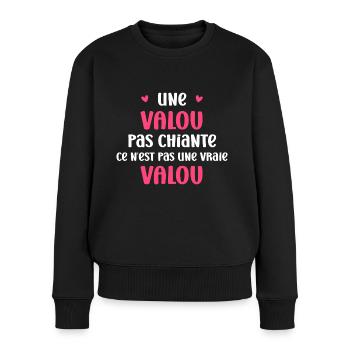 Une valou pas chiante - Pull Premium bio Femme - noir - Devant - Julia (174cm)