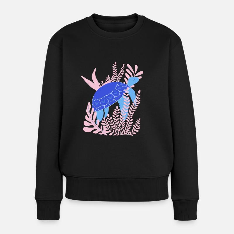 Underwater: turtle - Women's Premium Organic Jumper - black