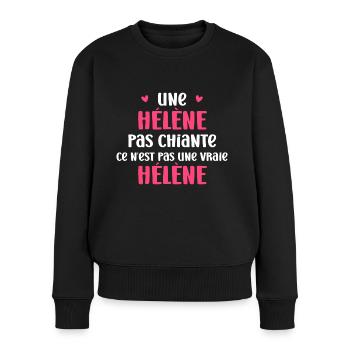 Hélène - Pull Premium bio Femme - noir - Devant - Julia (174cm)