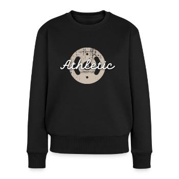 Athletic Lifestyle - Frauen Premium Bio Pullover - Schwarz - Vorne - Julia (174cm)
