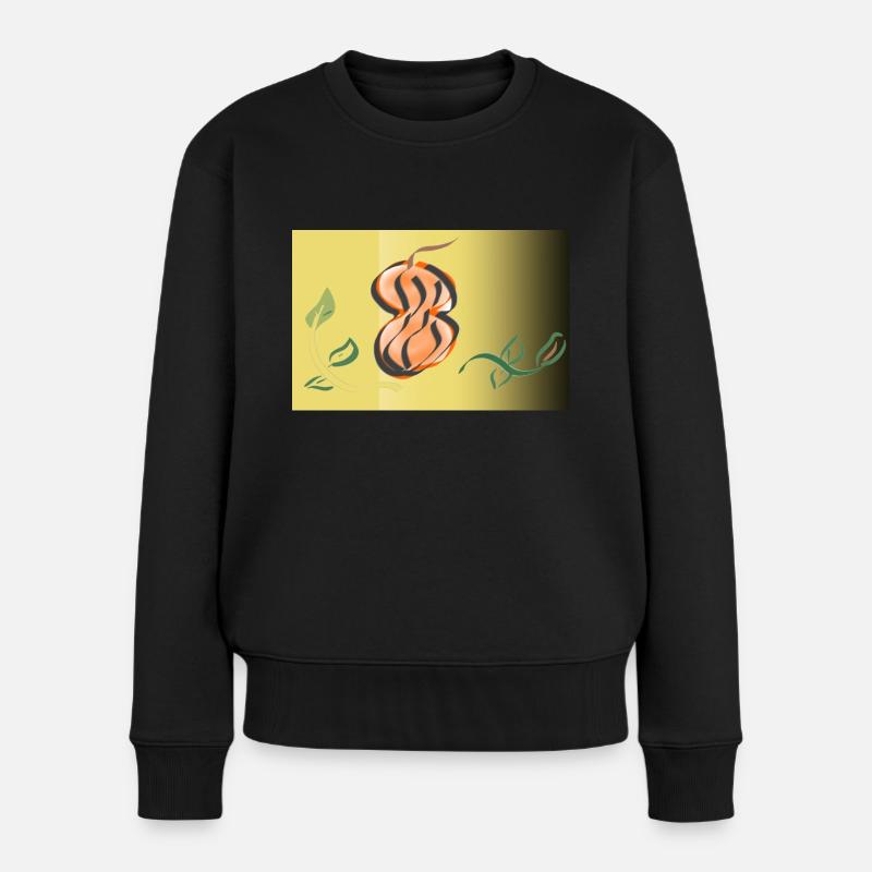 Kürbis - Frauen Premium Bio Pullover - Schwarz