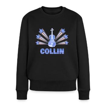 Geschenk für Collin - Frauen Premium Bio Pullover - Schwarz - Vorne - Julia (174cm)