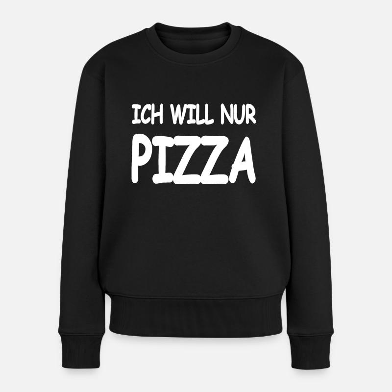 Pizza - Frauen Premium Bio Pullover - Schwarz