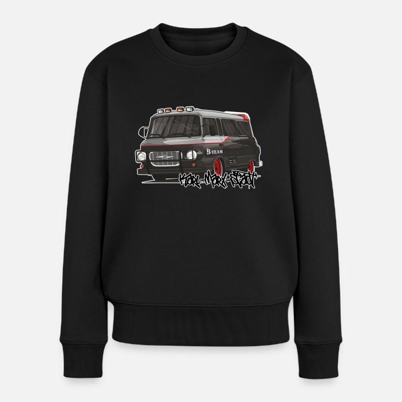 Barkas B1000 // Illustration - Frauen Premium Bio Pullover - Schwarz
