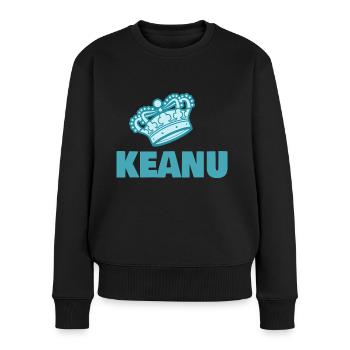 First name Keanu - Women's Premium Organic Jumper - black - Front - Julia (174cm)