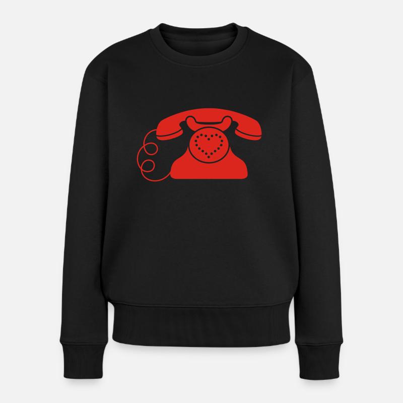 Coeur de téléphone - Pull Premium bio Femme - noir