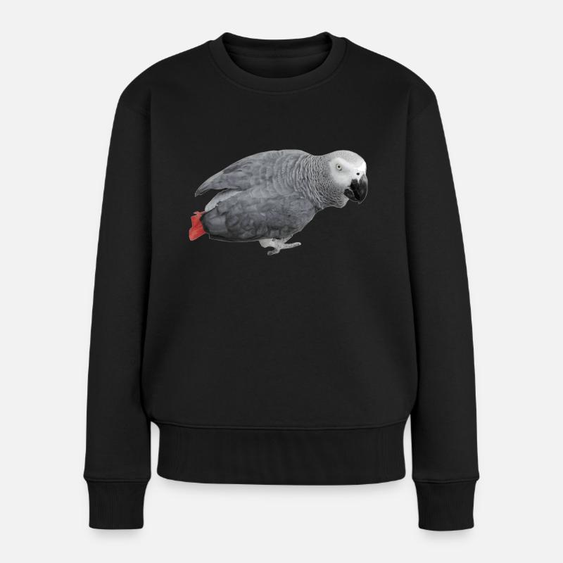 grauer Vogel - Frauen Premium Bio Pullover - Schwarz