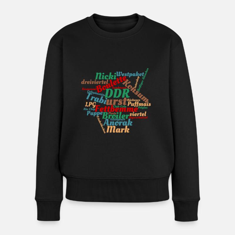 DDR Ostalgie Wörtersammlung - Frauen Premium Bio Pullover - Schwarz