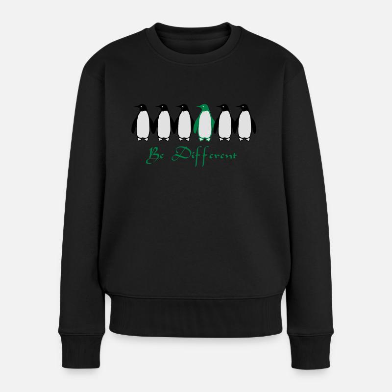 Be Different - Frauen Premium Bio Pullover - Schwarz