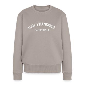 San Francisco California - Pull Premium bio Femme - taupe - Devant - Julia (174cm)