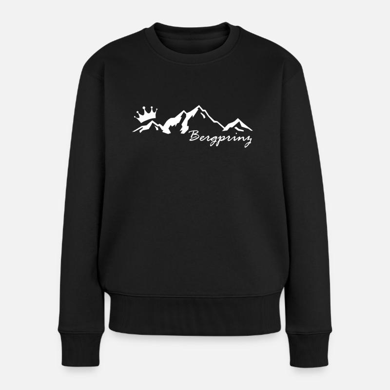 Bergprinz Krone - Frauen Premium Bio Pullover - Schwarz