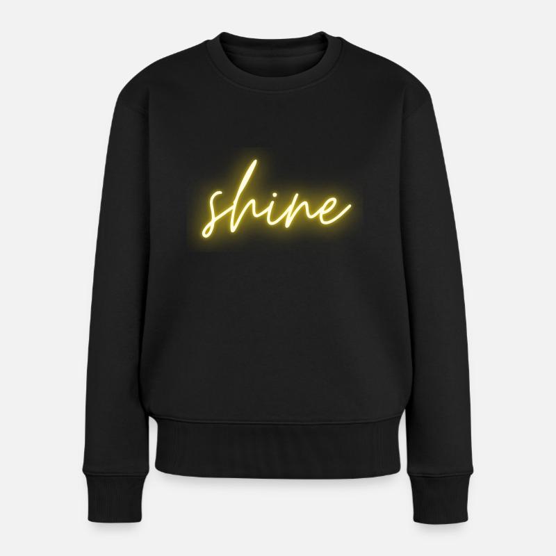 shine - Frauen Premium Bio Pullover - Schwarz