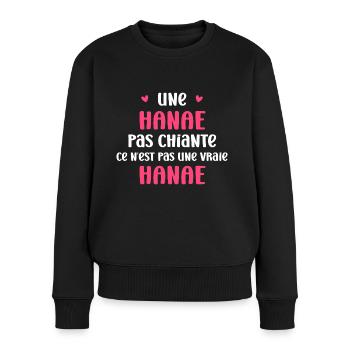 Une Hanae pas chiante ce n'est pas un vraie Hanae - Pull Premium bio Femme - noir - Devant - Julia (174cm)