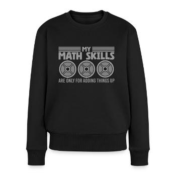 Plaques de poids d’haltérophile Bodybuilder Math - Pull Premium bio Femme - noir - Devant - Julia (174cm)