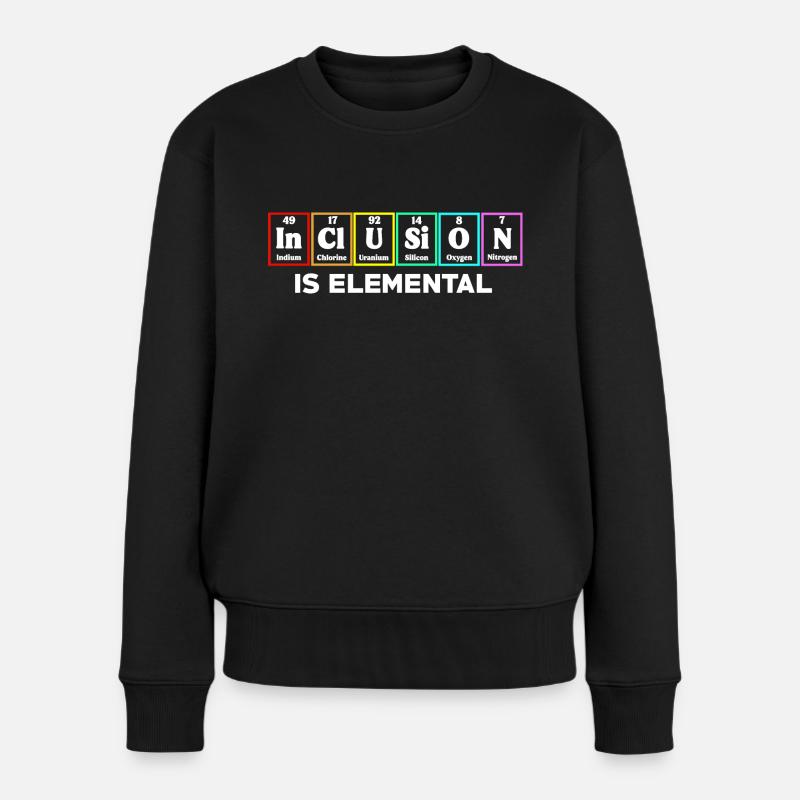 Inklusion ist elementar LGBT-Flagge Gay Pride Month - Frauen Premium Bio Pullover - Schwarz