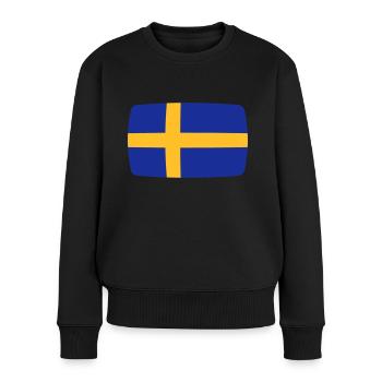 Schweden Fahne Schweden Flagge Sverige schwedisch - Frauen Premium Bio Pullover - Schwarz - Vorne - Julia (174cm)