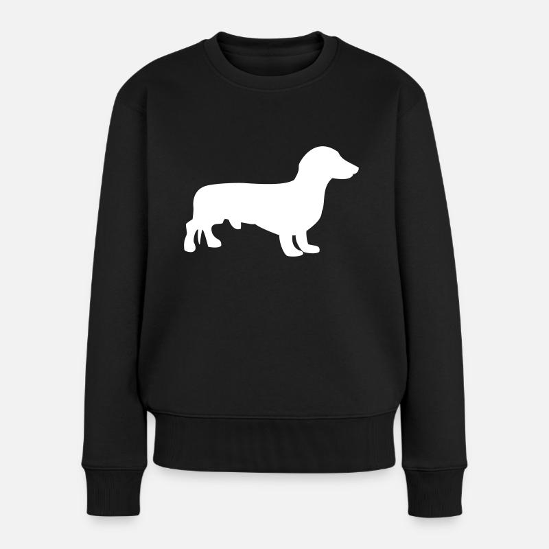 Dackel - Frauen Premium Bio Pullover - Schwarz