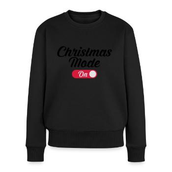 Christmas Mode (On) - Frauen Premium Bio Pullover - Schwarz - Vorne - Julia (174cm)