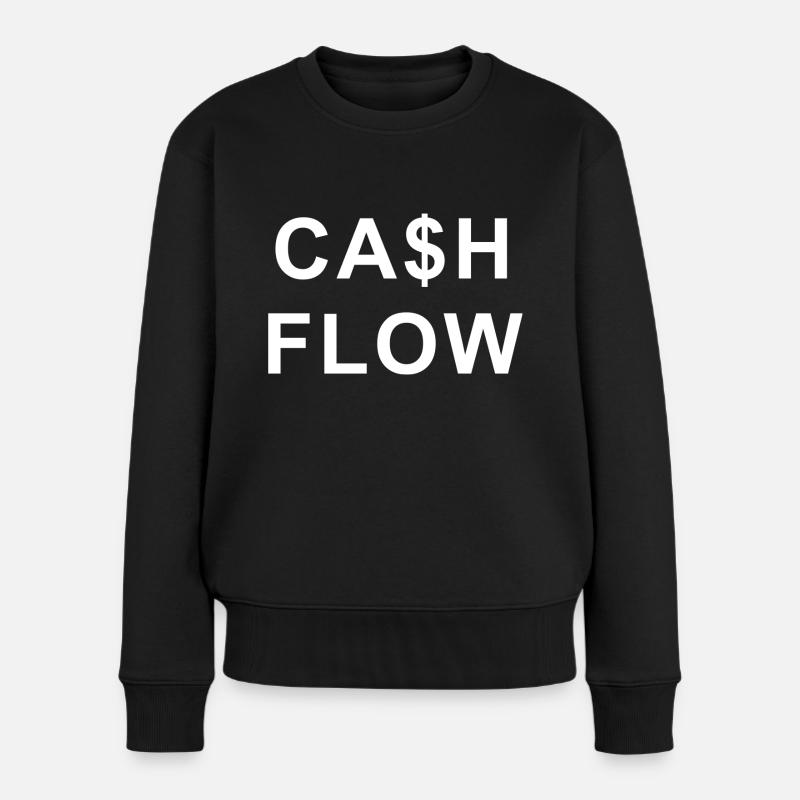 CASH FLOW - Frauen Premium Bio Pullover - Schwarz