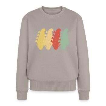 Manches de guitare basse électrique vintage - Pull Premium bio Femme - taupe - Devant - Julia (174cm)