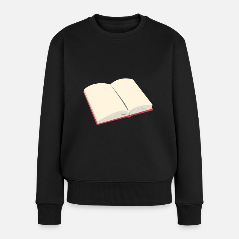 Offenes Buch - Frauen Premium Bio Pullover - Schwarz