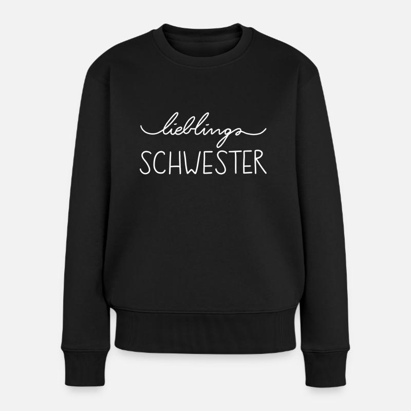 LieblingsSchwester - Frauen Premium Bio Pullover - Schwarz