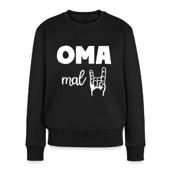 Oma mal Zwei Rock'n' Roll Großmutter - Frauen Premium Bio Pullover - Schwarz - Vorne - Julia (174cm)