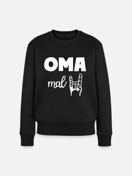 Oma mal Zwei Rock'n' Roll Großmutter - Frauen Premium Bio Pullover - Schwarz