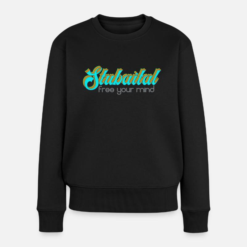 Stubaital - free your mind - Frauen Premium Bio Pullover - Schwarz