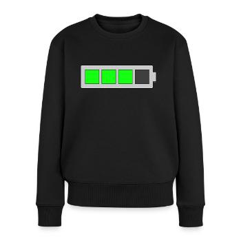Batterien voll / leer - Frauen Premium Bio Pullover - Schwarz - Vorne - Julia (174cm)