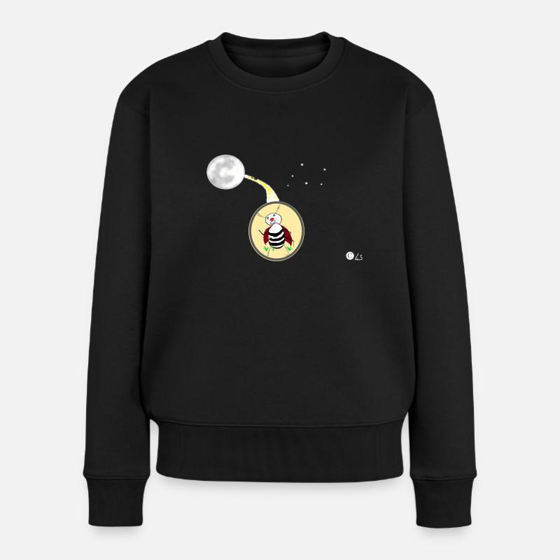 Maikäfers Sehnsucht nach dem Mond - Frauen Premium Bio Pullover - Schwarz