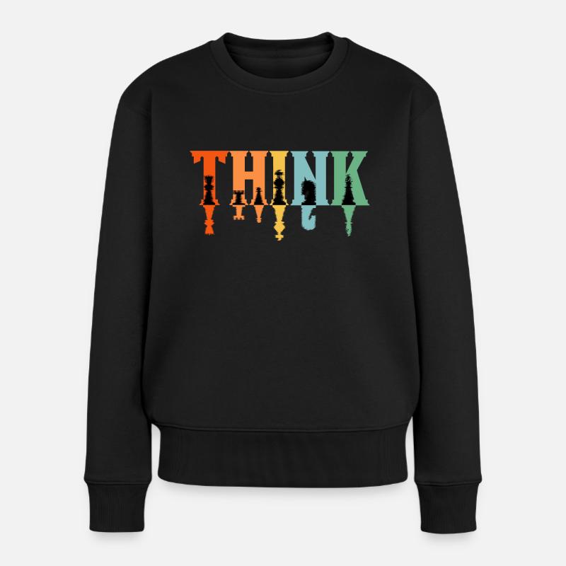 Think Chess Player - Frauen Premium Bio Pullover - Schwarz
