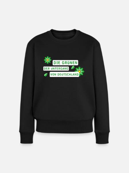 Deutschland die Grünen - Frauen Premium Bio Pullover - Schwarz