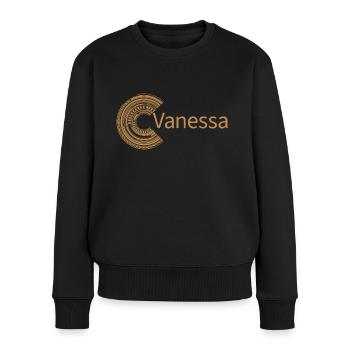 Für Vanessa - Frauen Premium Bio Pullover - Schwarz - Vorne - Julia (174cm)