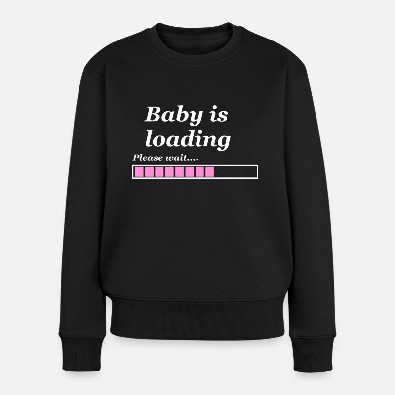 Playful Baby Loading Progress Bar Design - Women's Premium Organic Jumper - black