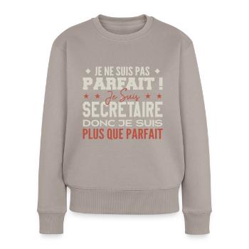 Sekretärin, der Traumberuf im Rampenlicht - Frauen Premium Bio Pullover - Taupe - Vorne - Julia (174cm)