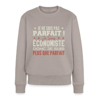 Wirtschaftswissenschaftler, der Traumberuf im Rampenlicht - Frauen Premium Bio Pullover - Taupe - Vorne - Julia (174cm)