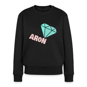 Edel Aron - Frauen Premium Bio Pullover - Schwarz - Vorne - Julia (174cm)