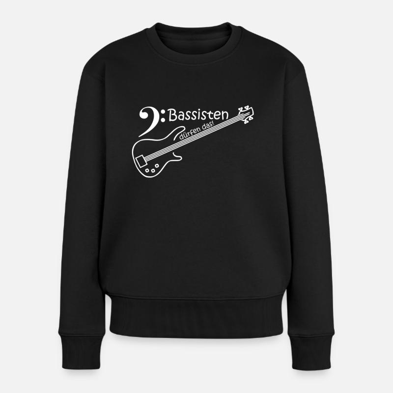 Bassisten dürfen das! (weiß) - Frauen Premium Bio Pullover - Schwarz