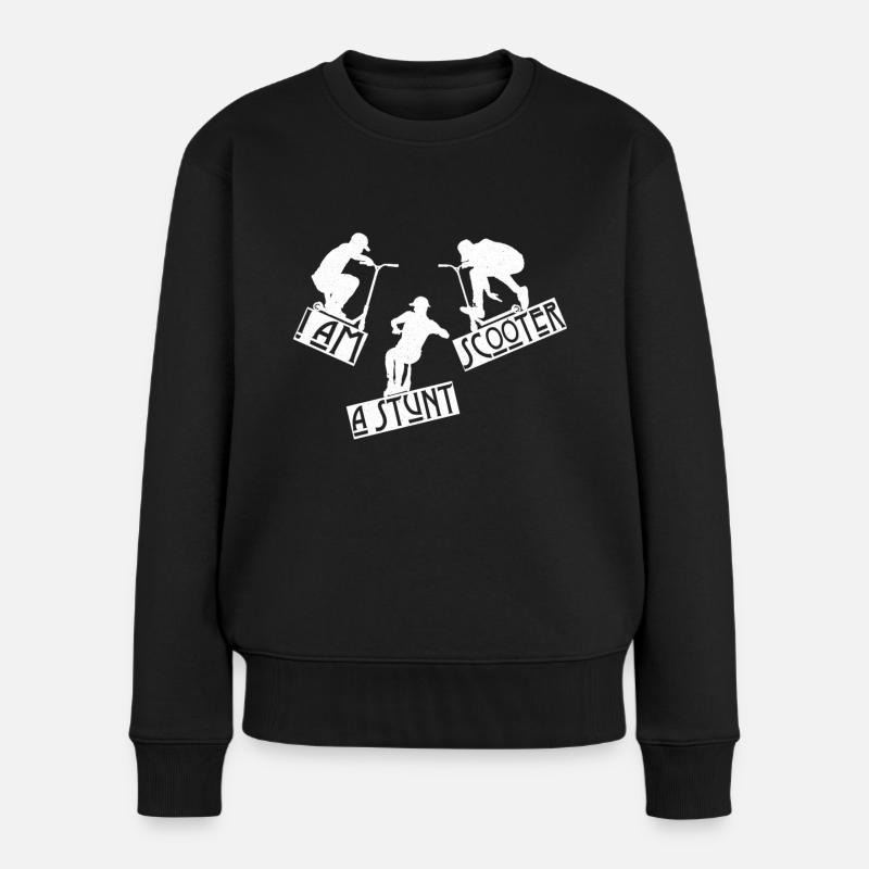 Scooter Stunt Stunts Tretroller E-Roller Geschenk - Frauen Premium Bio Pullover - Schwarz
