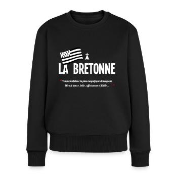 La bretonne de la Bretagne - Pull Premium bio Femme - noir - Devant - Julia (174cm)