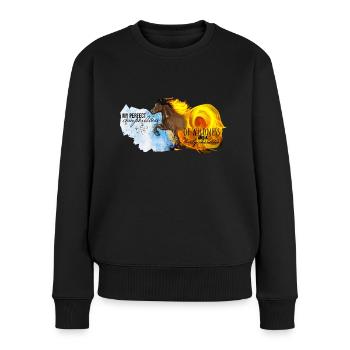 Fire and Ice is my perfect composition – Icelandic - Frauen Premium Bio Pullover - Schwarz - Vorne - Julia (174cm)