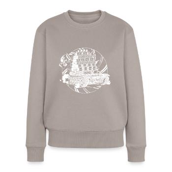 Tekno Nomads Pirate Sound System - Pull Premium bio Femme - taupe - Devant - Julia (174cm)