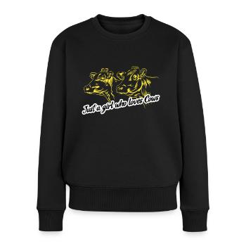 Just a girl who loves cows - Women's Premium Organic Jumper - black - Front - Julia (174cm)