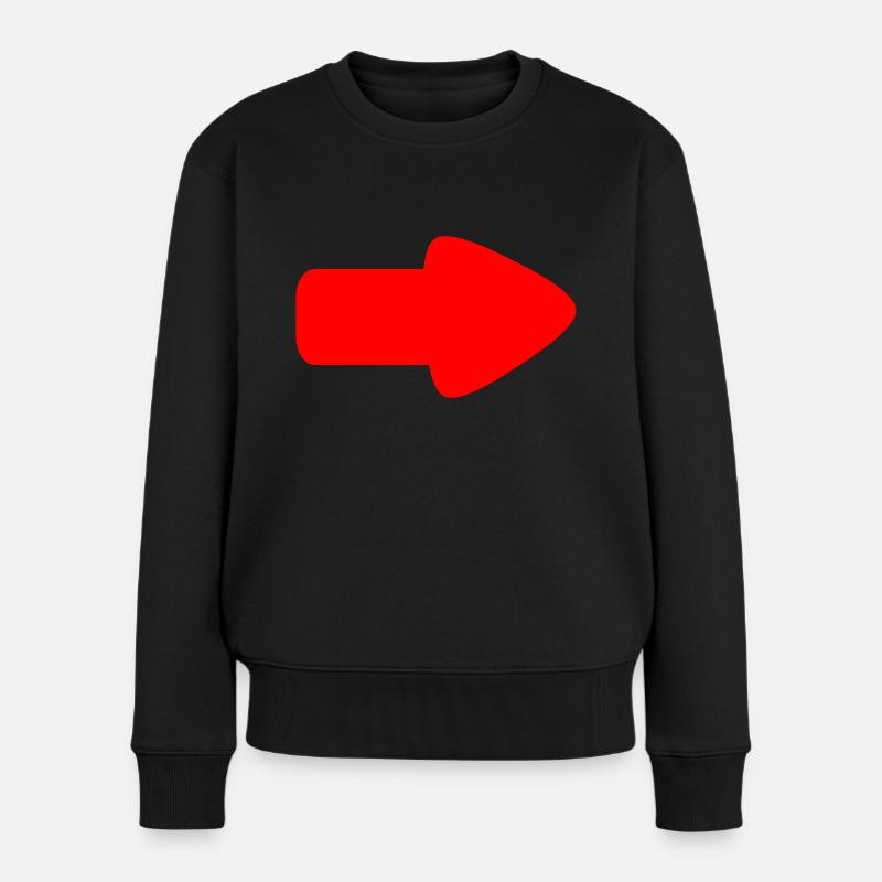 Pfeil Markierung - Frauen Premium Bio Pullover - Schwarz