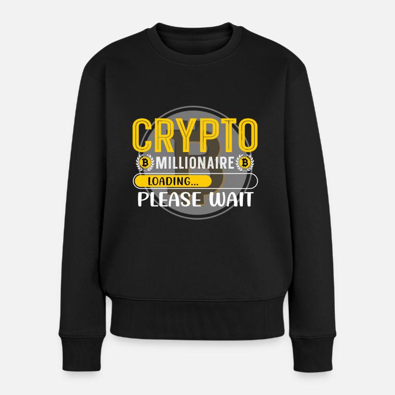 Bitcoin Krypto Geld Coin Geschenk Shirt - Frauen Premium Bio Pullover - Schwarz