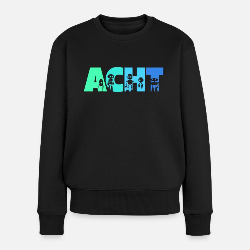 8. Geburtstag Robotik Technik 8 Jahre Roboter - Frauen Premium Bio Pullover - Schwarz
