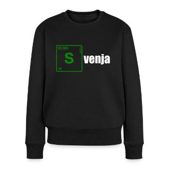 Svenja Vorname white - Frauen Premium Bio Pullover - Schwarz - Vorne - Julia (174cm)